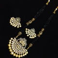 Imeora Designer Black Multiline Necklace Set With Handmade Dori