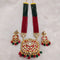 Imeora Designer Multicolor Multiline Necklace Set With Stone Hangings And Handmade Dori