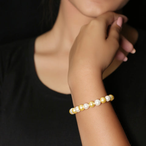 Golden White Pearl Bracelet 