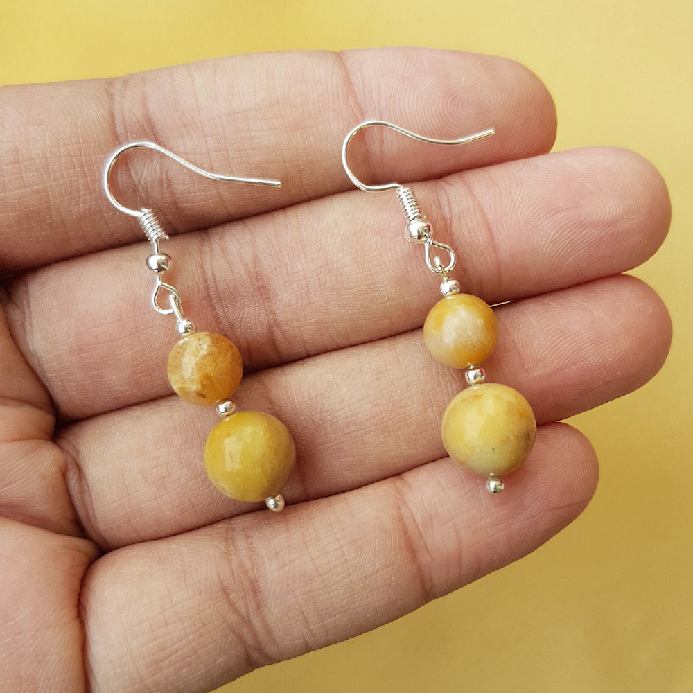 Imeora Yellow Jasper Natural Stone Earrings