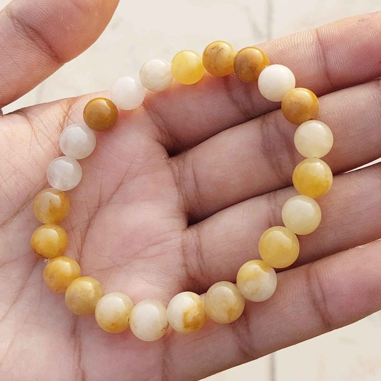 Certified Yellow Jasper 8mm Natural Stone Bracelet