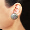 925 Silver Antique Look Tribal Studs With Ruby Red Center