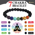 Certified 7 Chakra 8mm Bracelet With Lava Stone