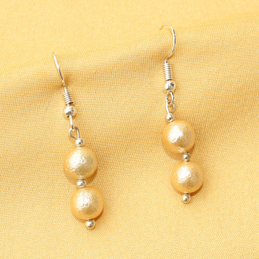 Matt Golden Pearl Earrings