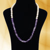 Imeora Real Amethyst Necklace With 8mm Off White Shell Pearl