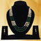 Imeora Tripple Line Green And Yellow Onyx Necklace Set With Black Hematite