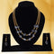 Imeora Golden 8mm Hematite Double Line Necklace Set With White Crystal