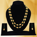Imeora Yellow Green Double Line Quartz Necklace Set
