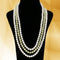 Imeora Exclusive Tripple Line White Green White Shell Pearl Necklace