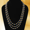 Imeora Blue Golden 6mm Tripple Line Shell Pearl Necklace