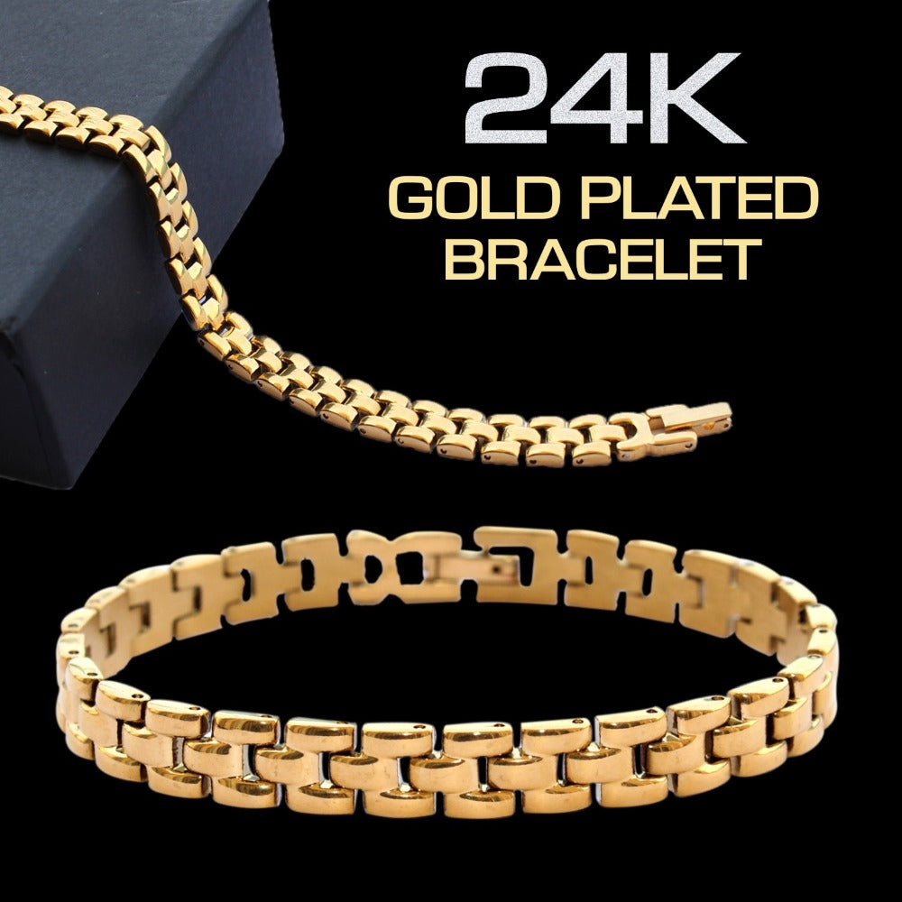 Stylish 92.5 Sterling Silver Gold Plated Bracelet