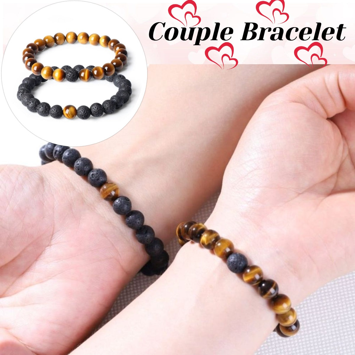 Amazon.com: Handmade Matching Bracelets for Couple Personalized Hidden  Message - Engraved Customized Initials Symbols Emoji : Handmade Products