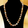 Imeora Hand Knotted Yellow Jasper 10mm Natural Stone Necklace