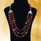Imeora Tripple Line 10mm Agate Necklace With 8mm Earrings
