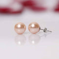 Imeora Cream 8mm Double Line Shell Pearl Necklace With 10mm Cream Shell Pearl Studs
