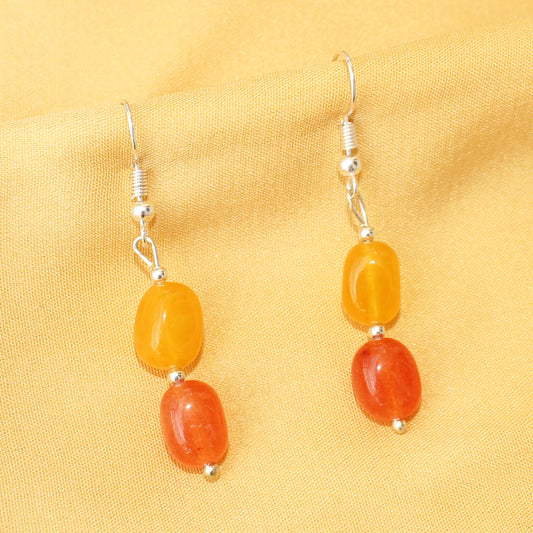 Imeora Dark Yellow Dark Orange Quartz Earrings