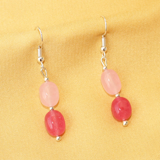 Imeora Dual Tone Pink Quartz Earrings