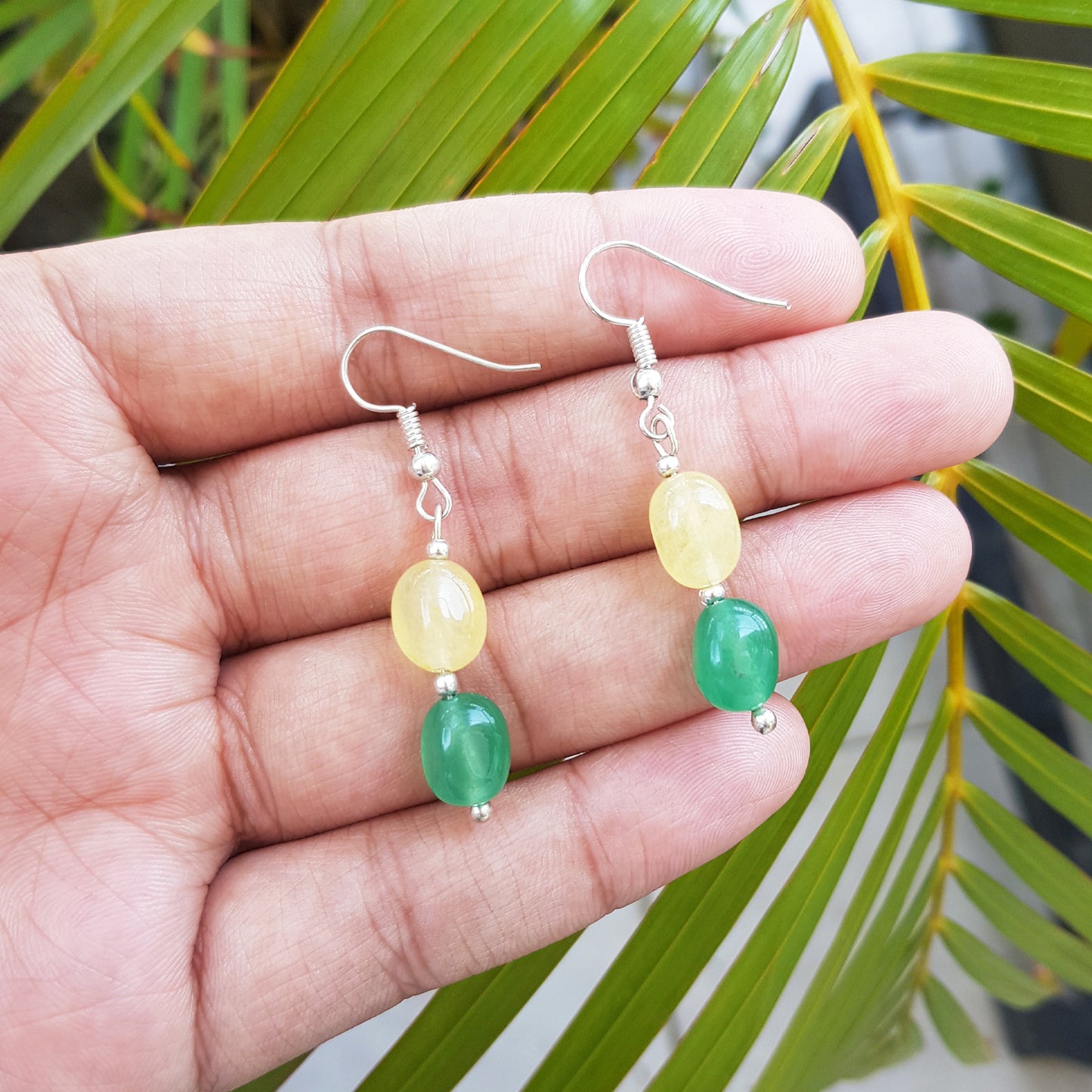 Imeora Light Yellow Green Quartz Earrings