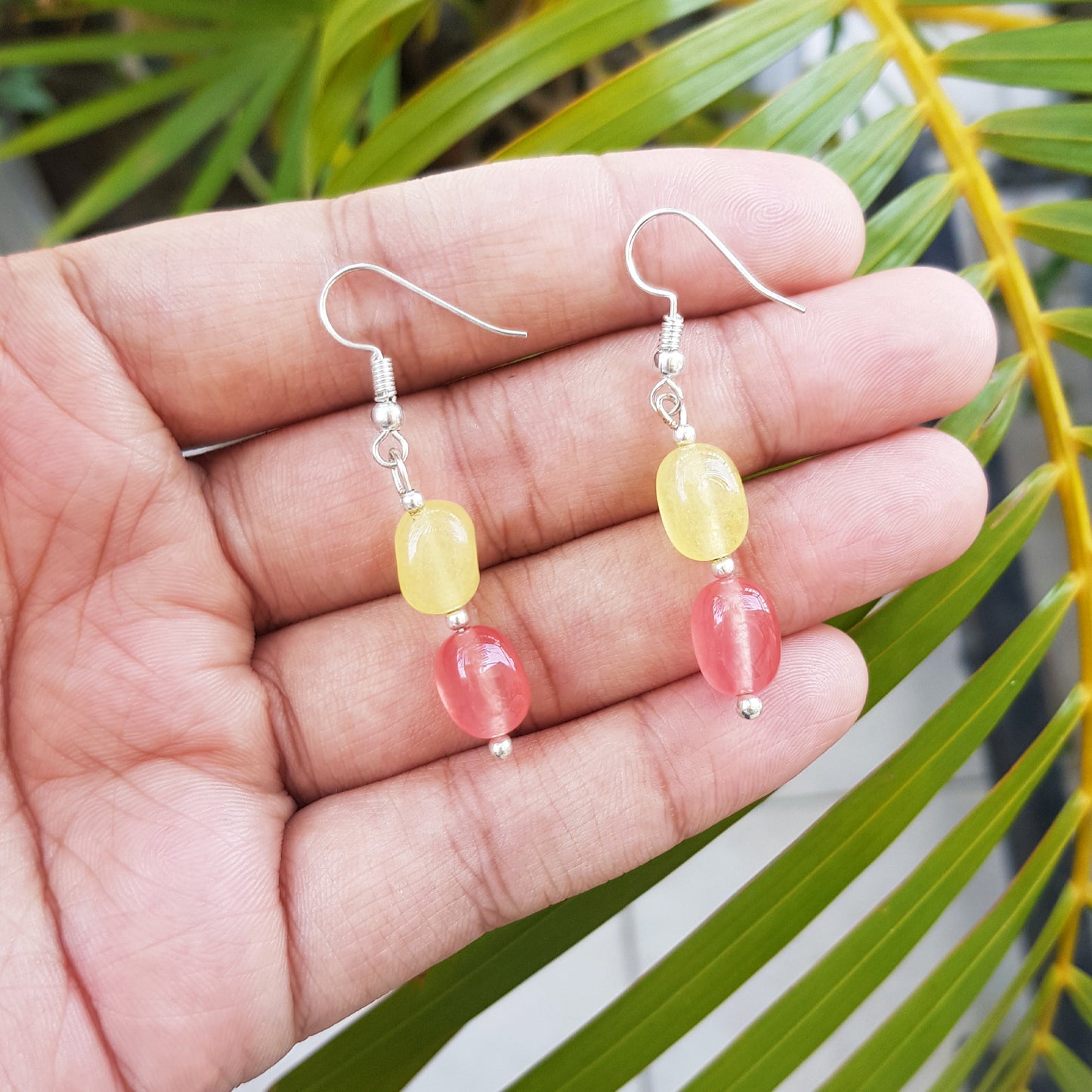 Imeora Light Yellow Light Orange Quartz Earrings