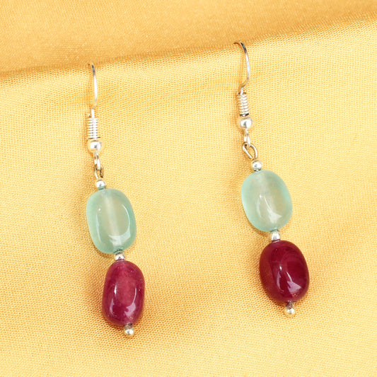 Imeora Aqua Maroon Quartz Earrings