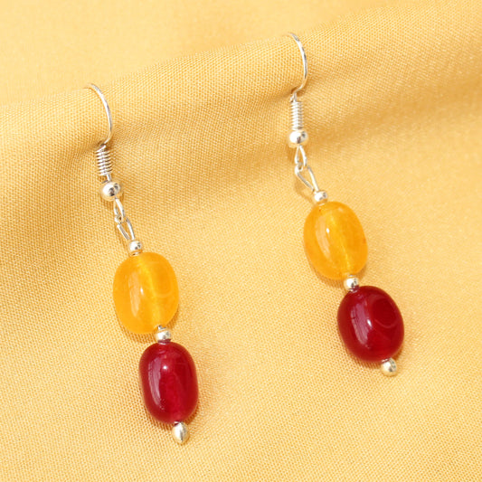 Imeora Dark Yellow Maroon Quartz Earrings