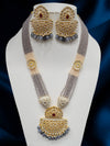 Imeora Designer Grey Pendant Necklace Set With Handmade Dori And Stone Hangings
