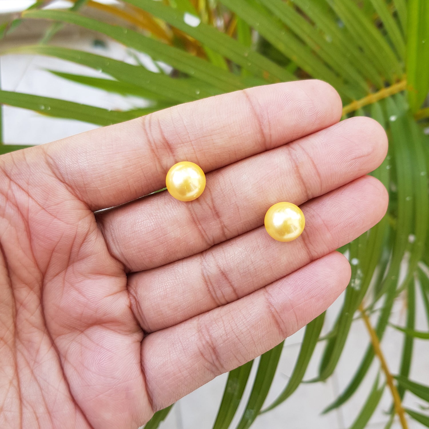 Golden Pearl Studs