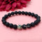 Certified Lava Natural Stone 8mm Bracelet With Dalmatian