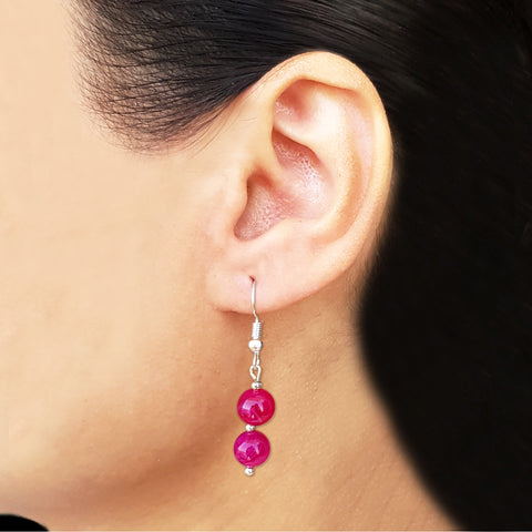 Pink Agate Earring