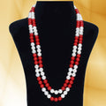 Red White Pearl Necklace