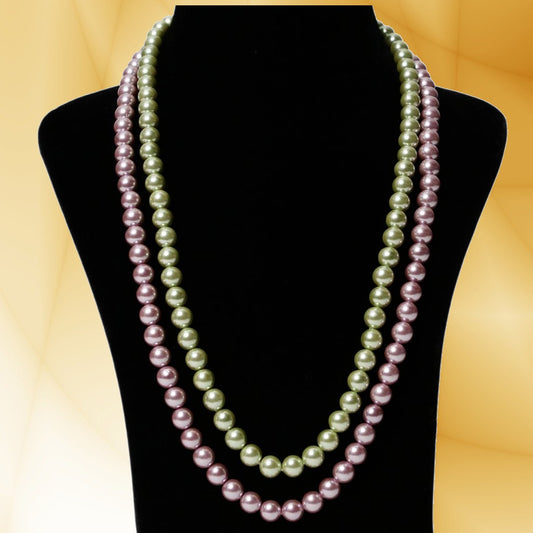 Green Peach Pearl Necklace