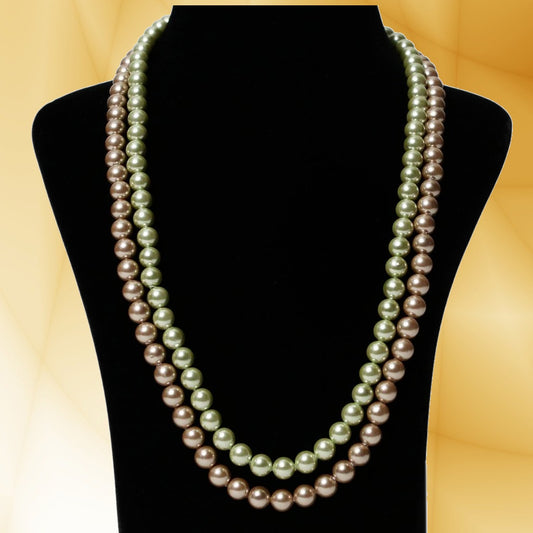 Green Chocolate Pearl Necklace