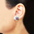 925 Silver Stud With Pink Center