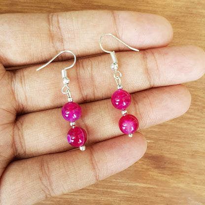 Pink Agate Earring