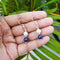 Imeora White Blue 8mm Shell Pearl Earrings