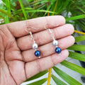 Imeora Silver Blue 8mm Shell Pearl Earrings