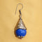 Imeora Oxidised Silver Blue Cone Shape Earrings
