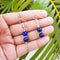 Imeora Multi Royal Blue Agate 8mm Double Line Necklace With 8mm Earrings