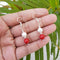 Imeora Red And White 8mm Shell Pearl Earrings