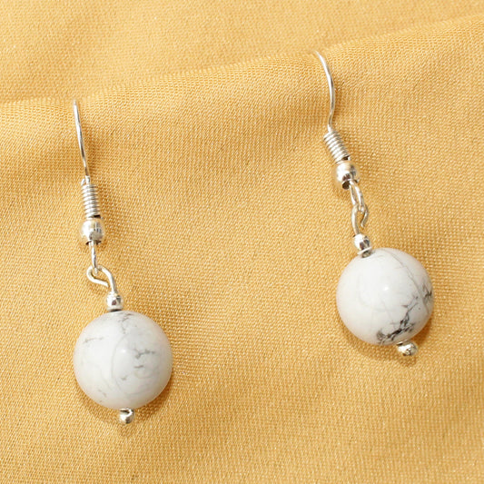 Imeora Howlite 10mm Natural Stone Earrings