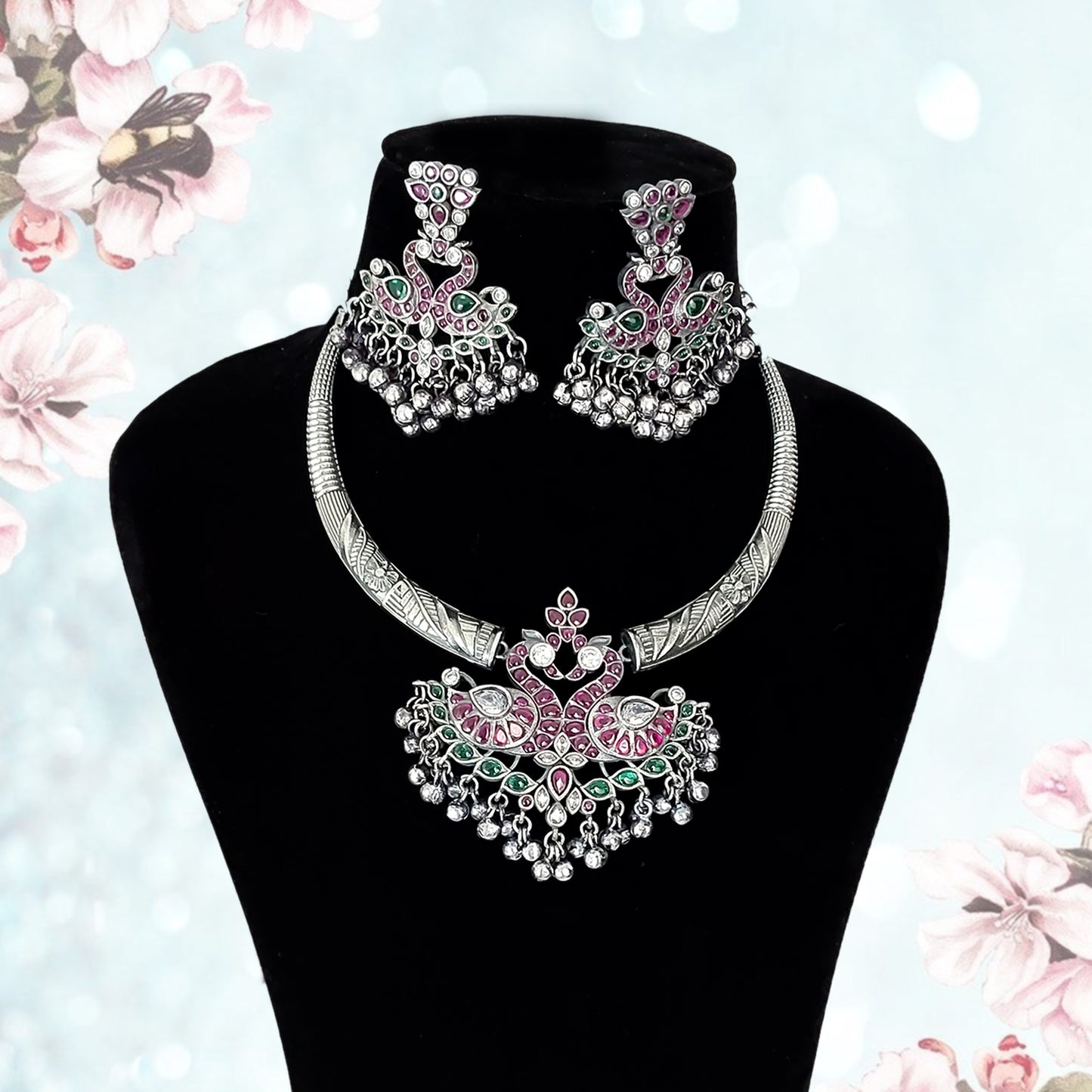 Alexandra Dual Peacock Necklace Set