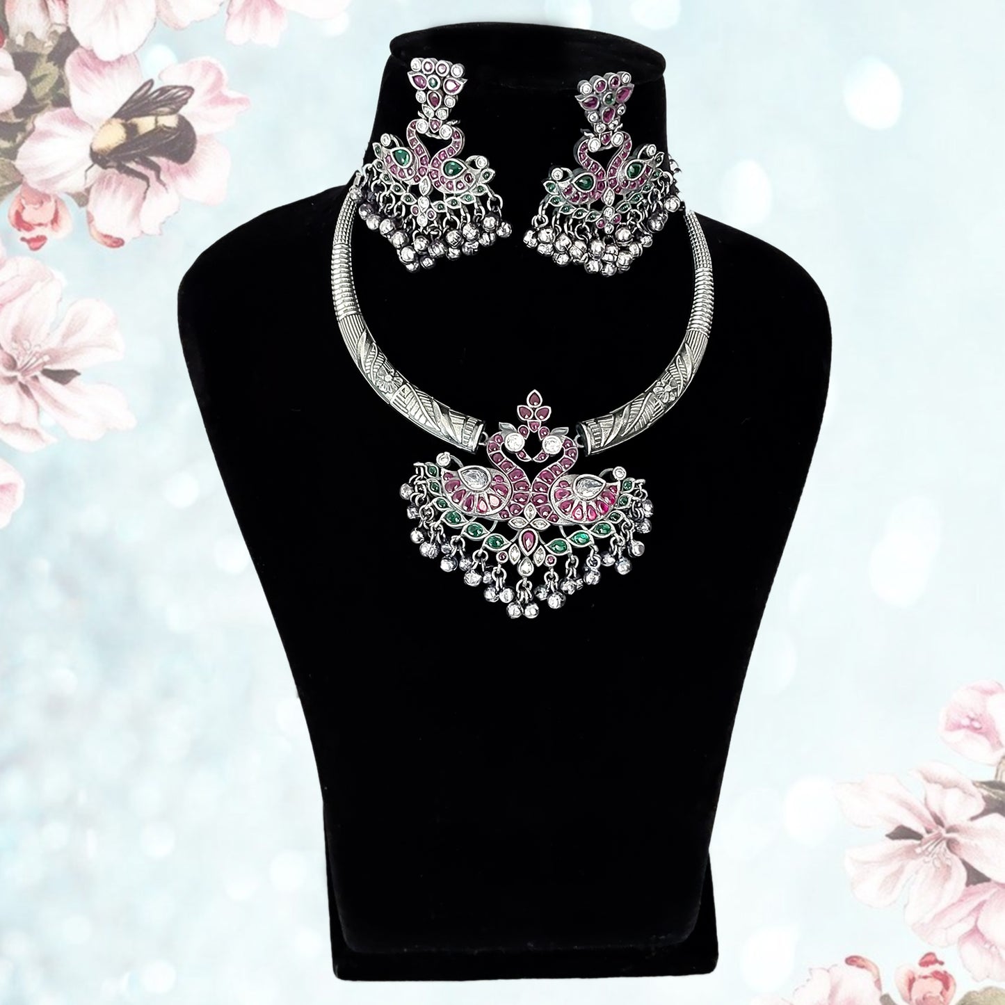 Alexandra Dual Peacock Necklace Set